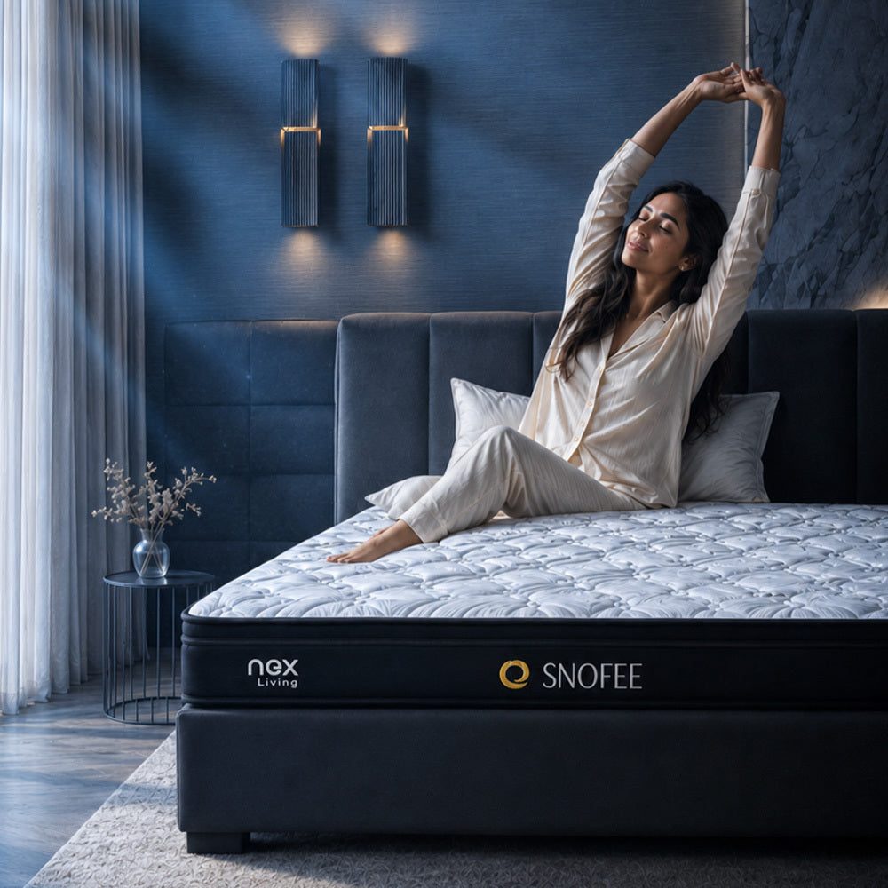 NEX SNOFEE, a cooler sleep experience with IceCool Temperature Technology. | 10 years warranty