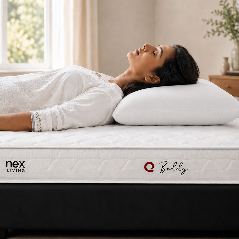 NEX BEDDY, deeper plush comfort with High-Density Comfort Foam Technology.|10 years warranty