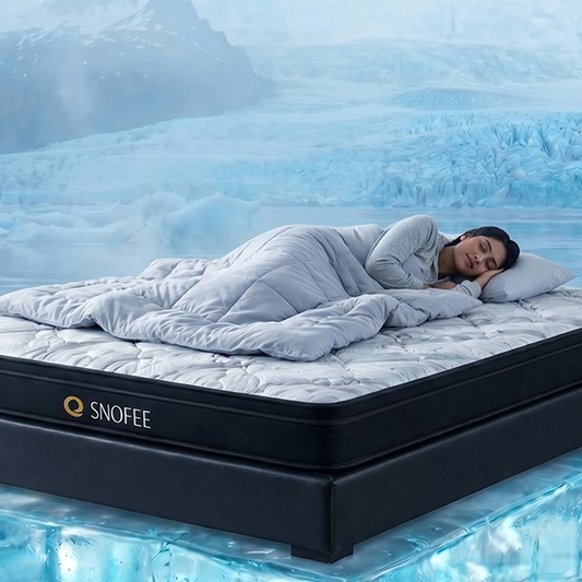 NEX SNOFEE, a cooler sleep experience with IceCool Temperature Technology. | 10 years warranty